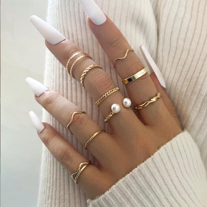 Boho Bliss Silver Gold Ring Set