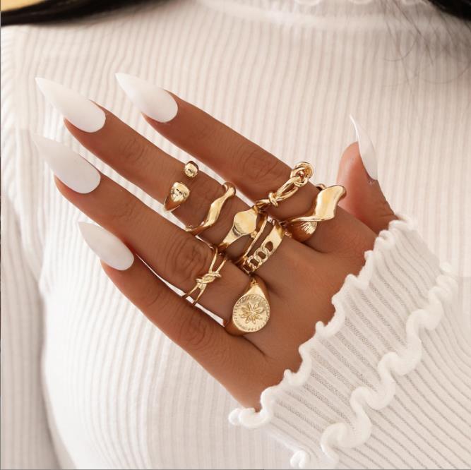 Boho Bliss Silver Gold Ring Set