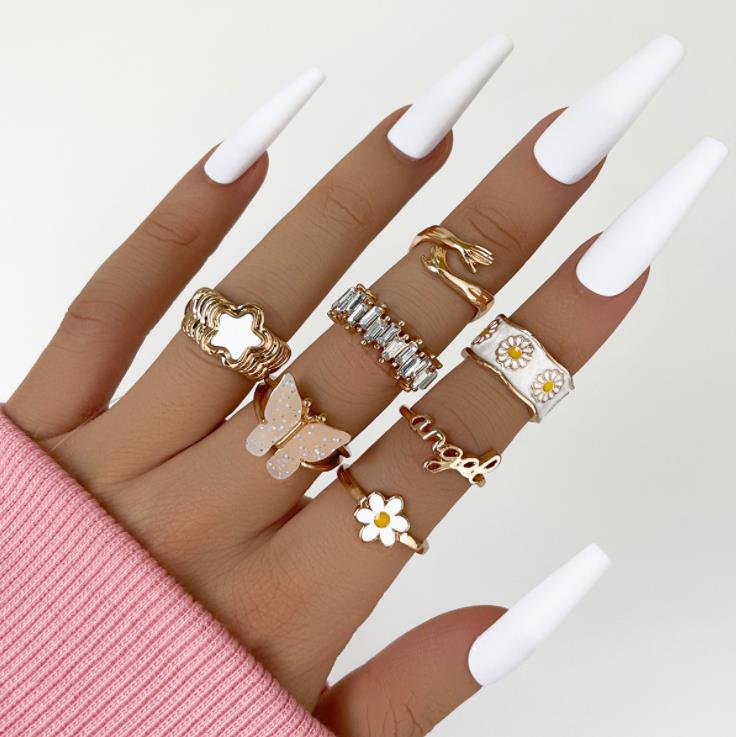 Boho Bliss Silver Gold Ring Set