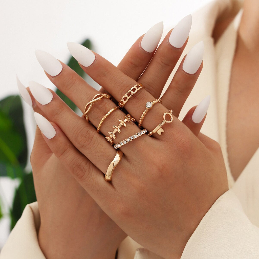 Boho Bliss Silver Gold Ring Set