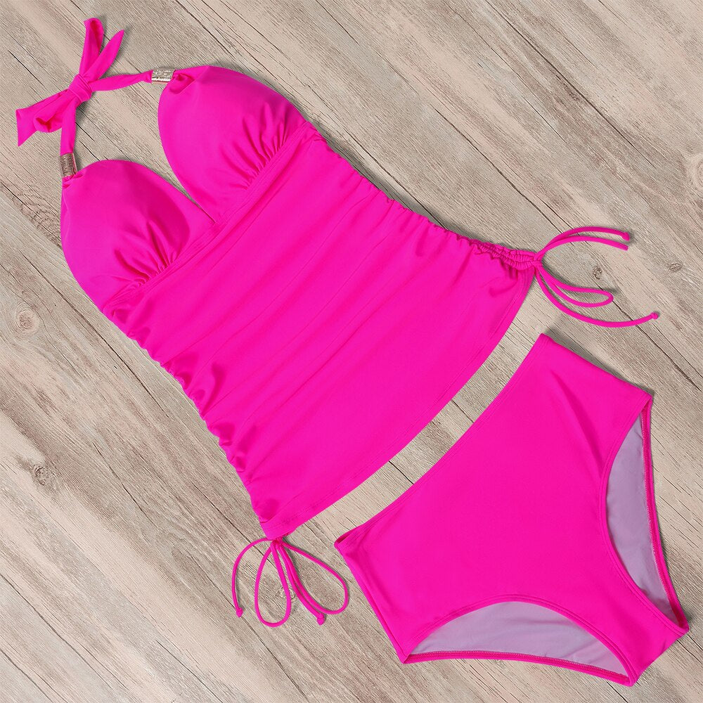 Sunset and Swim Tummy Control Two Piece Push Up Bikini Swimwear