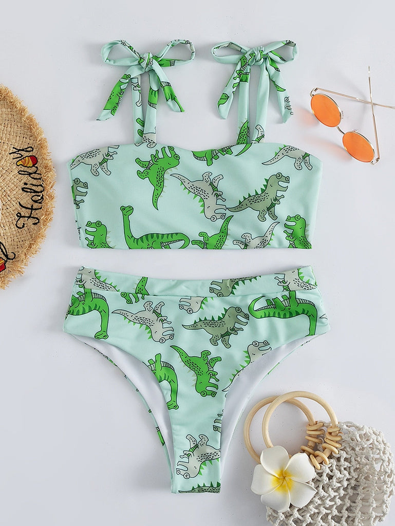 Hear Me Roar - Dinosaur Print High Waist Bikini