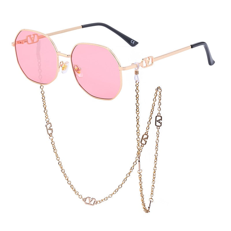 Sunshine Goddess Punk Sunglasses with Chain