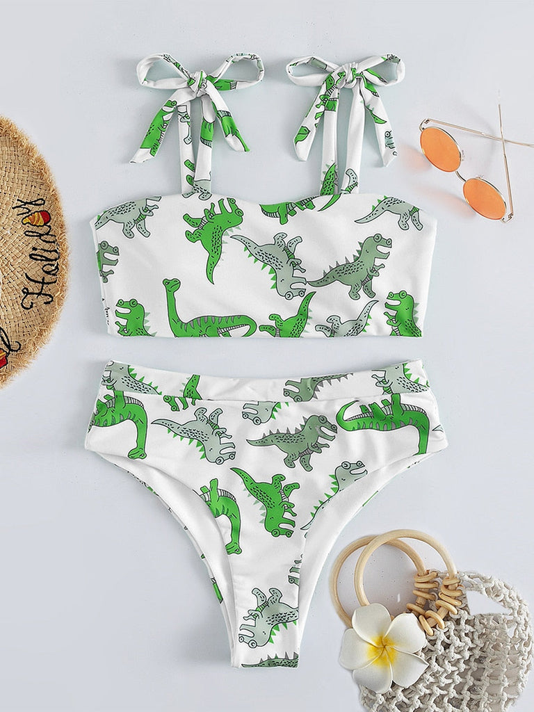 Hear Me Roar - Dinosaur Print High Waist Bikini