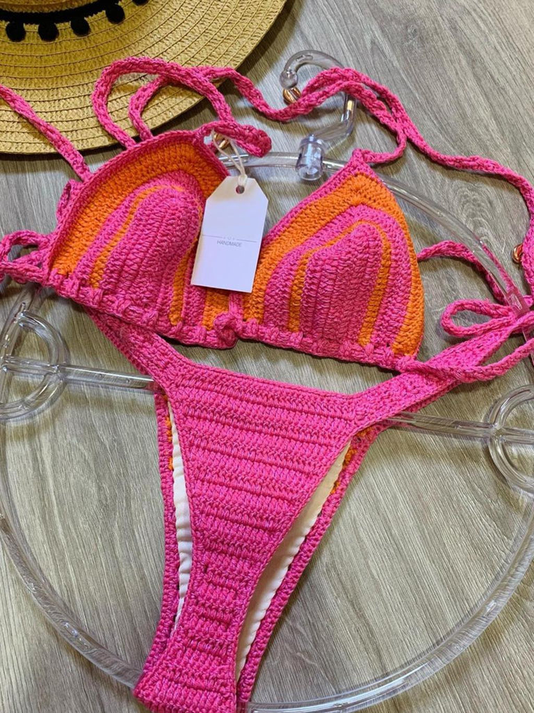 Pink Handmade Crochet Bikini