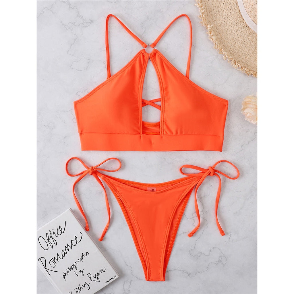 Phoenix Cut Out Halter Bikini