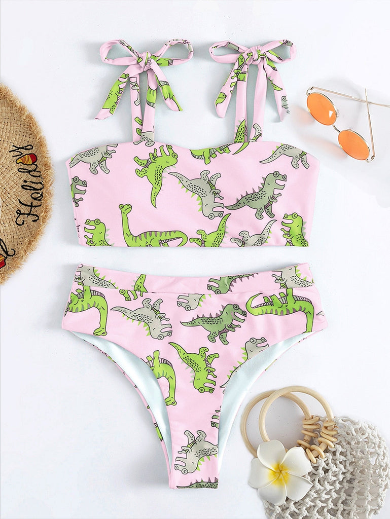 Hear Me Roar - Dinosaur Print High Waist Bikini