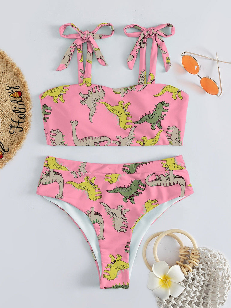 Hear Me Roar - Dinosaur Print High Waist Bikini