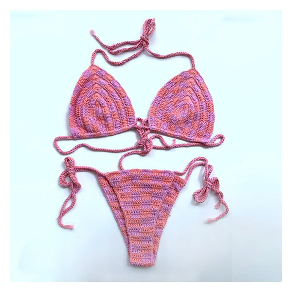 Purple and Pink Paradise Crochet Bikini Set