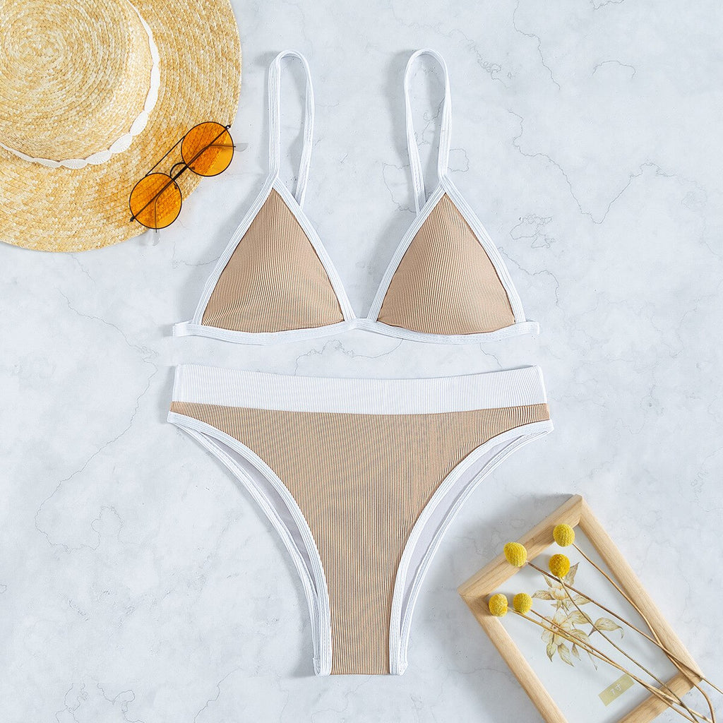 New European Sexy Apricot Classic Two Piece Triangle Bikini