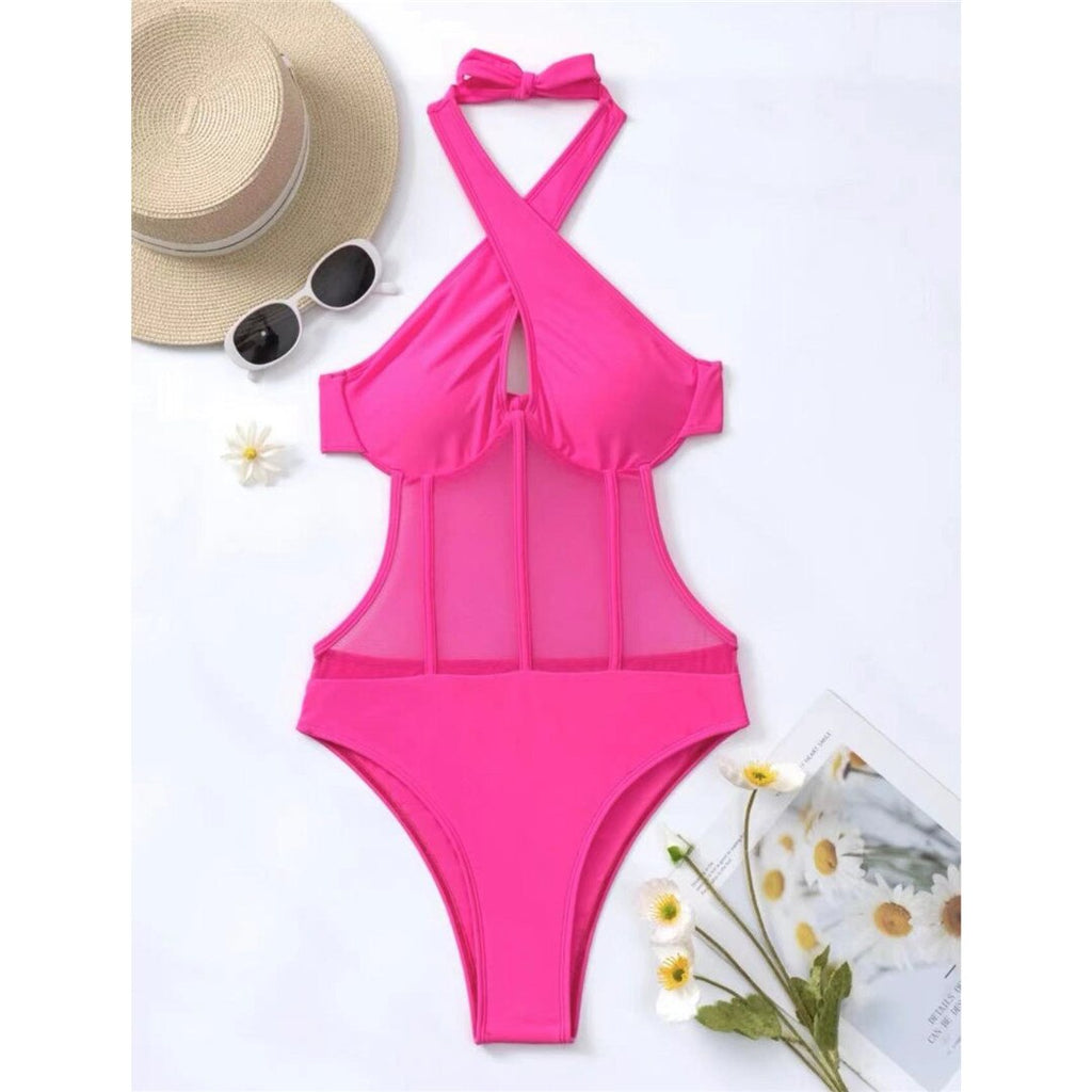 Coral Cove Cut-Out Halter Swimsuit