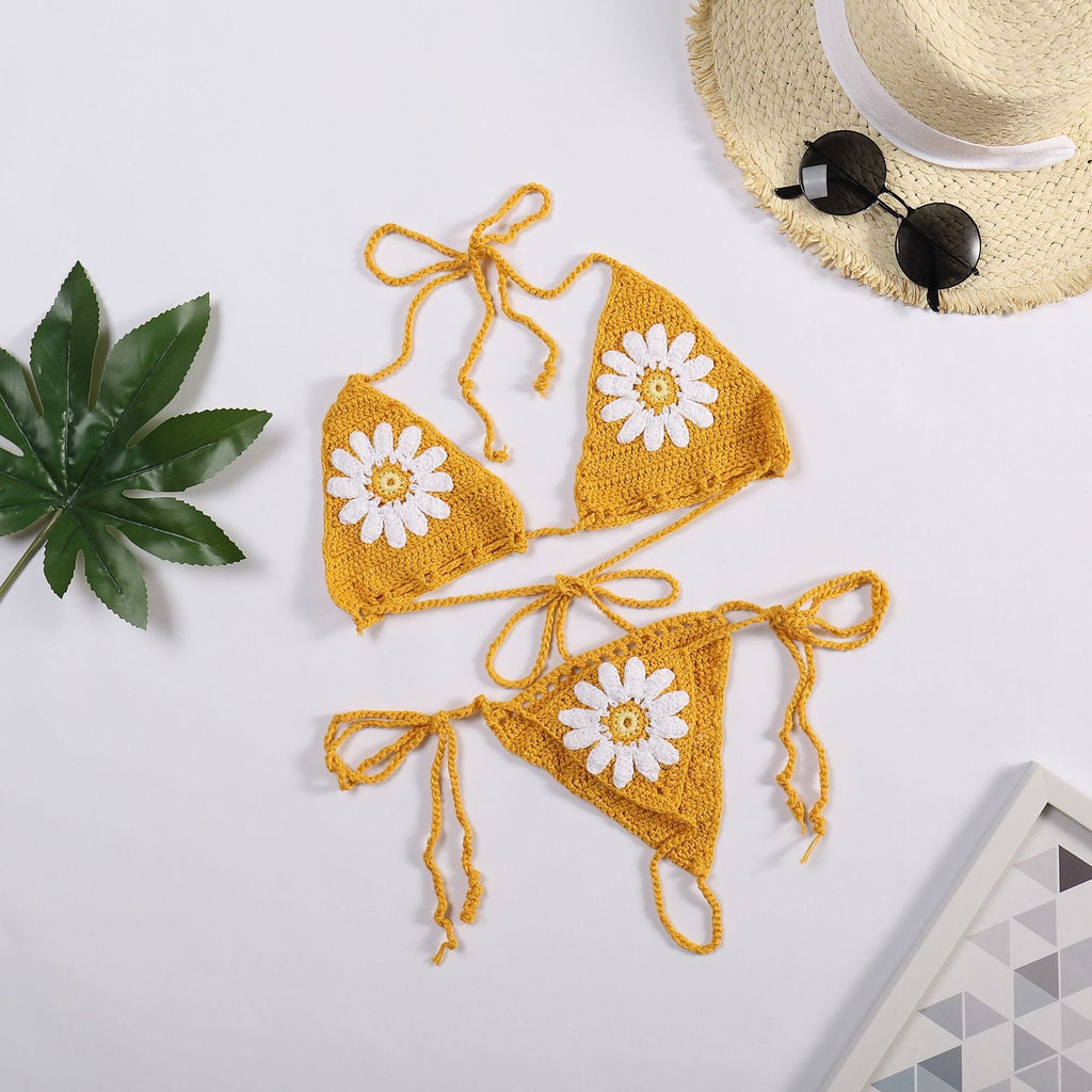 Daisy Dreams Thong String Micro Crochet Bikini