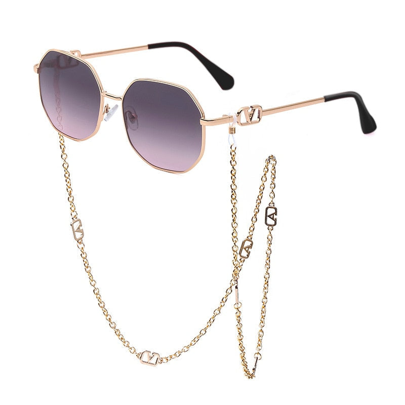 Sunshine Goddess Punk Sunglasses with Chain