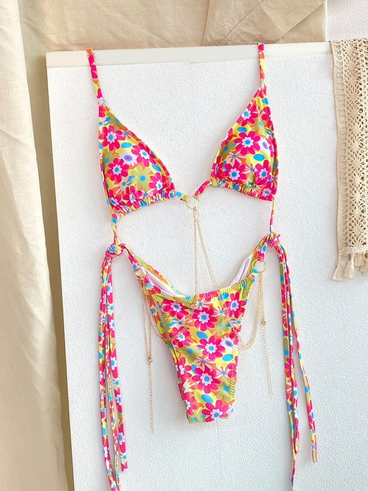 Sunset and Swim Sexy Halter Strap Bikini