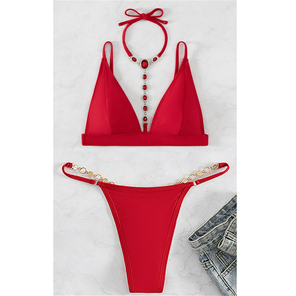 Red Diamond Deluxe Extreme Mini Micro Thong Bikini