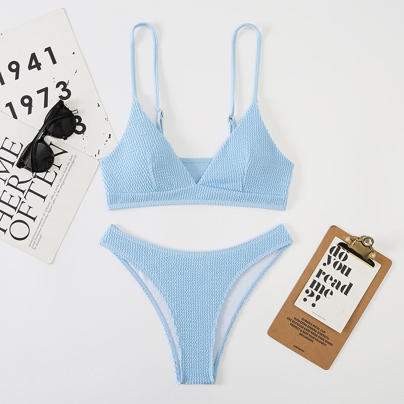 Sunset and Swim Preppy High Cut Bikini Set