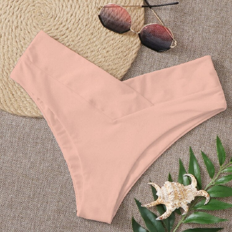 Sunset and Swim S-XL High Waist Women Bikini Bottom Bikini Separates