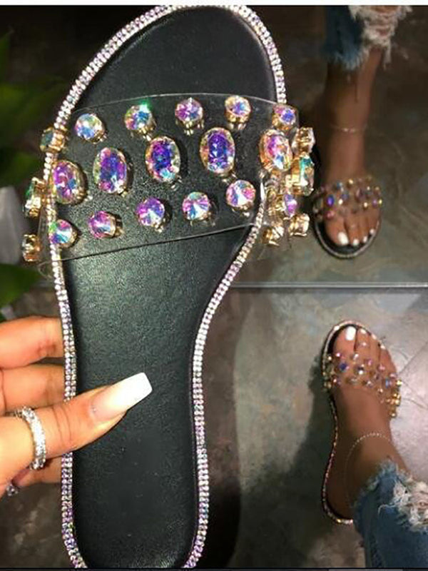 Transparent Rhinestone Print Slides