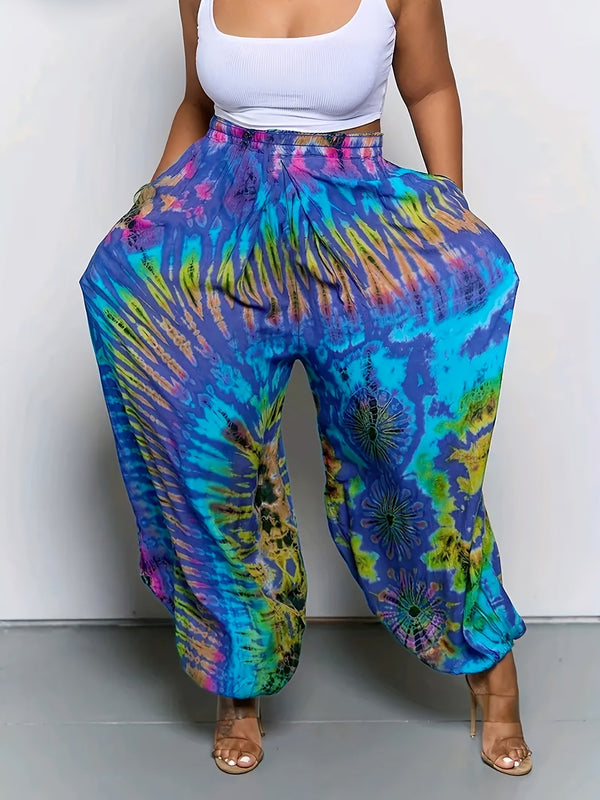 Plus Size Printed Harem Pants