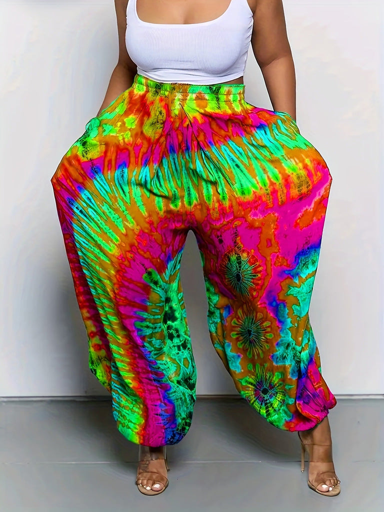 Plus Size Printed Harem Pants