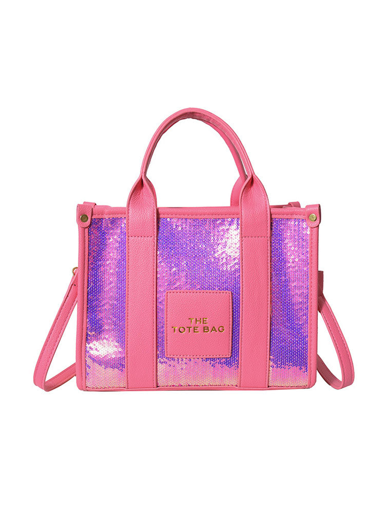 PU Glitter Sequins Versatile Travel Tote Bag