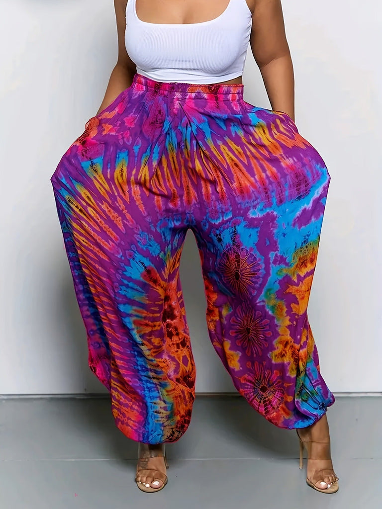 Plus Size Printed Harem Pants