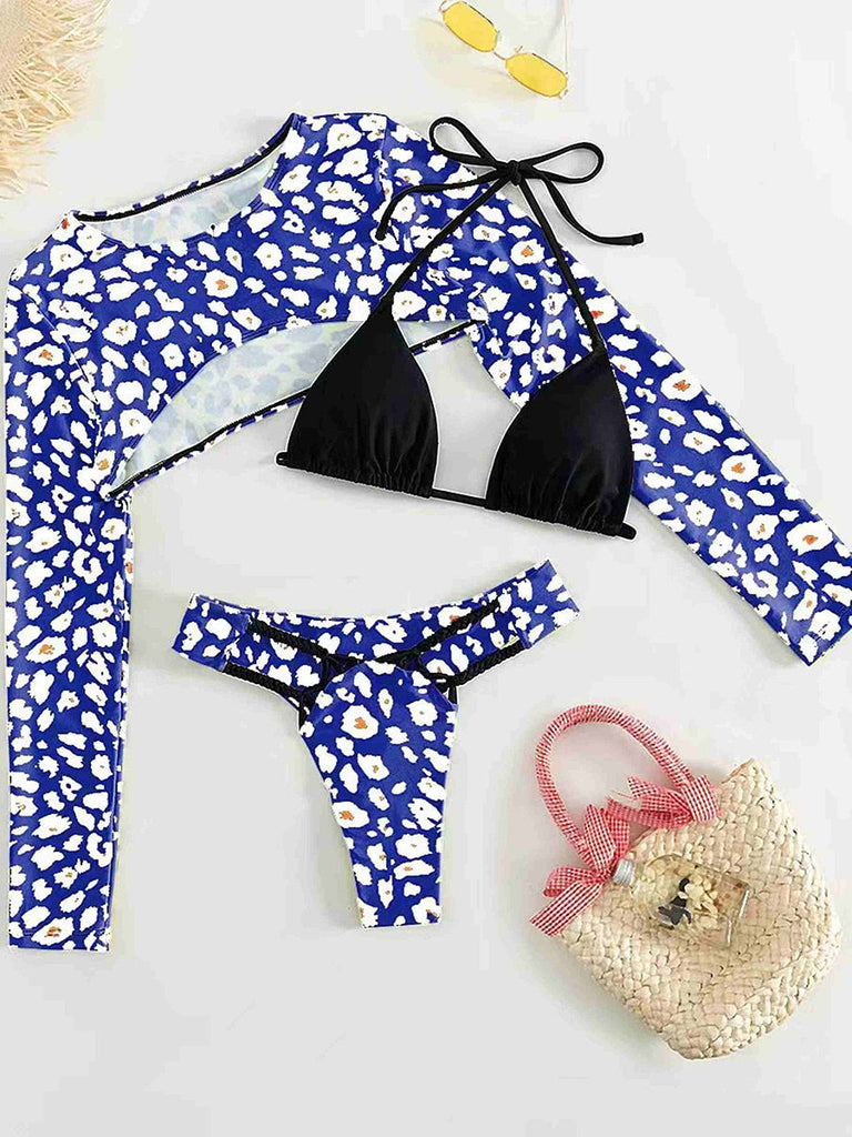 Thong Leopard Three Set Bikini