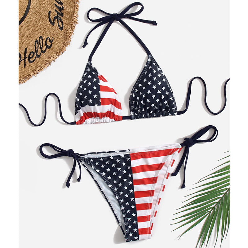 Patriotic Allure: Stars and Stripes American Flag Bikini