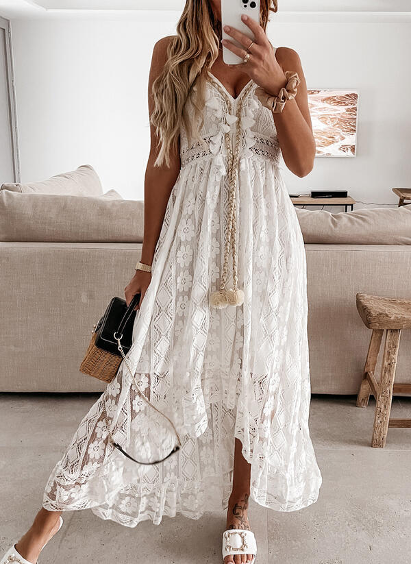 Boho Bliss Tassel Lace Dress