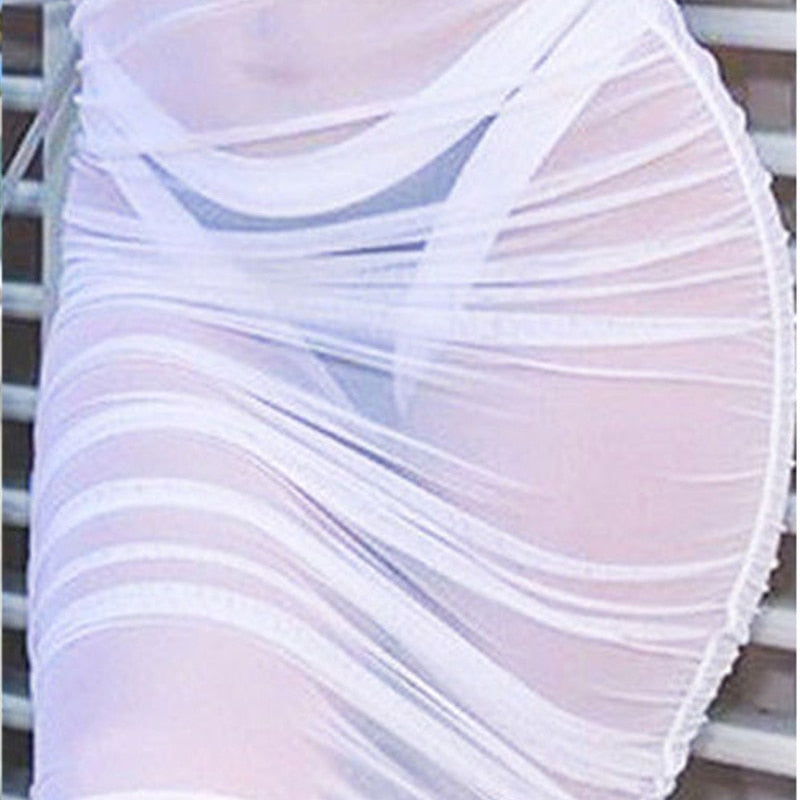 Tidal Wave See Through Cover Up Pencil Skirt