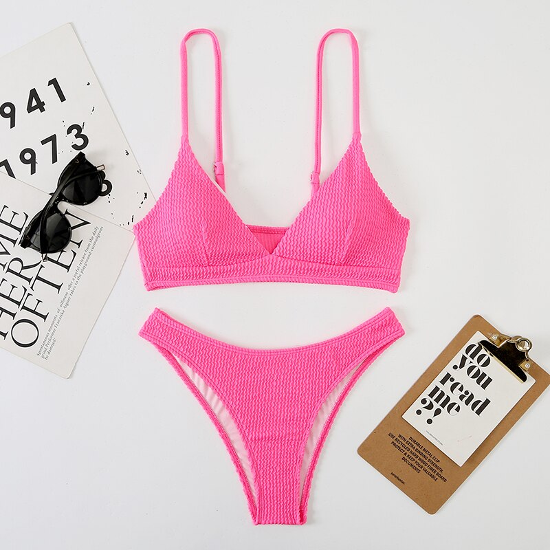 Sunset and Swim Preppy High Cut Bikini Set