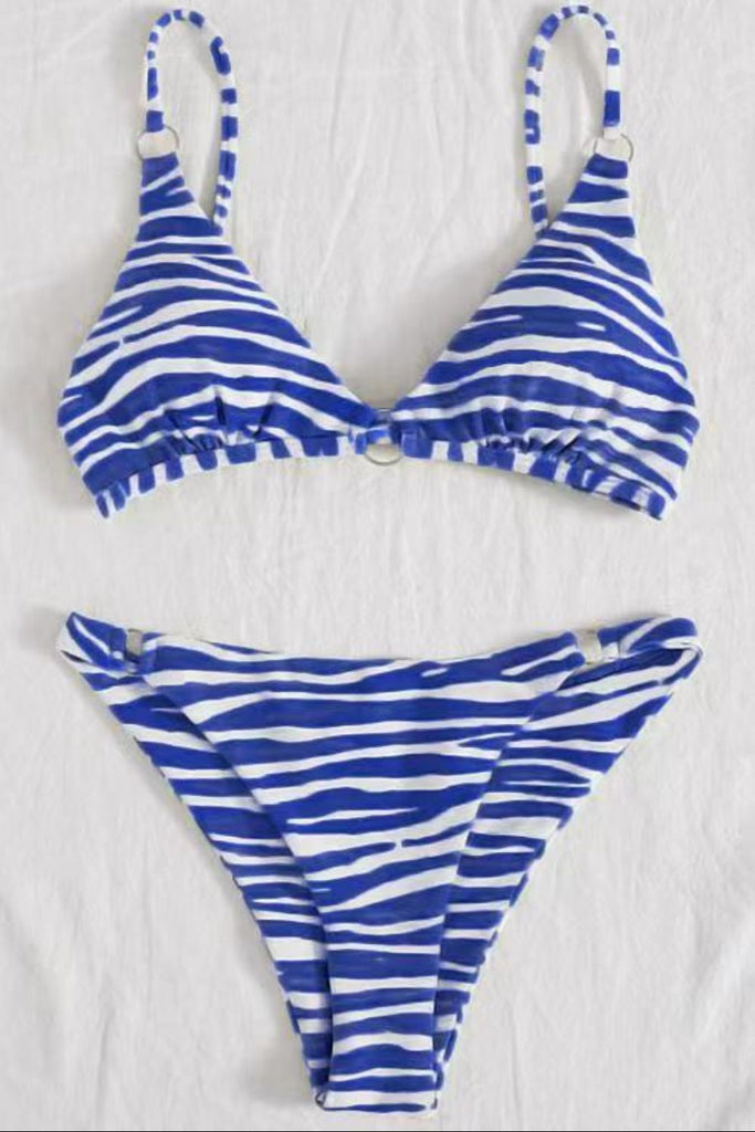 Aya Zebra Print Tie-Back Bikini Set