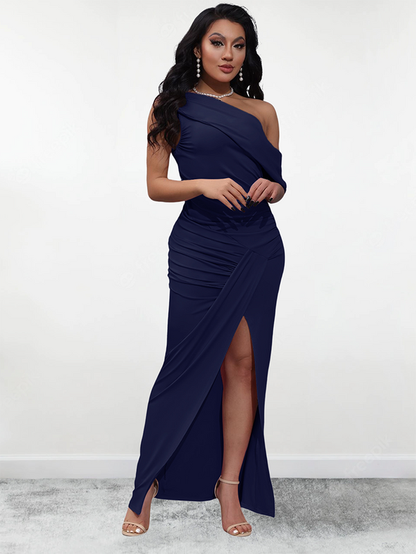 One Shoulder Bodycon Formal Maxi Dress