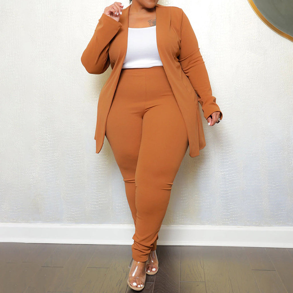 Two Piece Long Sleeve Jacket & Bodycon Pants