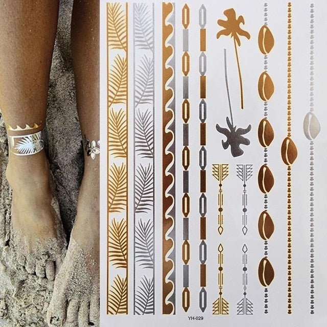 Boho Bohemian Dreams Stunning Metallic Waterproof Temporary Tattoos