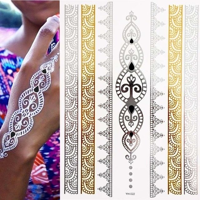 Boho Bohemian Dreams Stunning Metallic Waterproof Temporary Tattoos