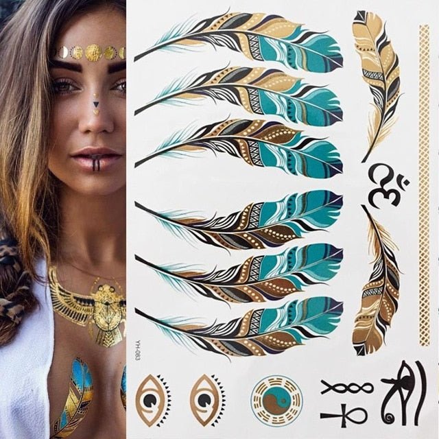 Boho Bohemian Dreams Stunning Metallic Waterproof Temporary Tattoos