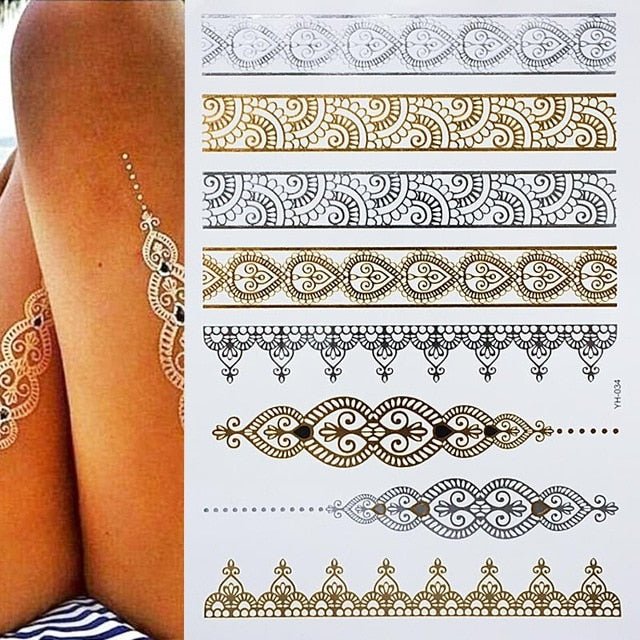 Boho Bohemian Dreams Stunning Metallic Waterproof Temporary Tattoos