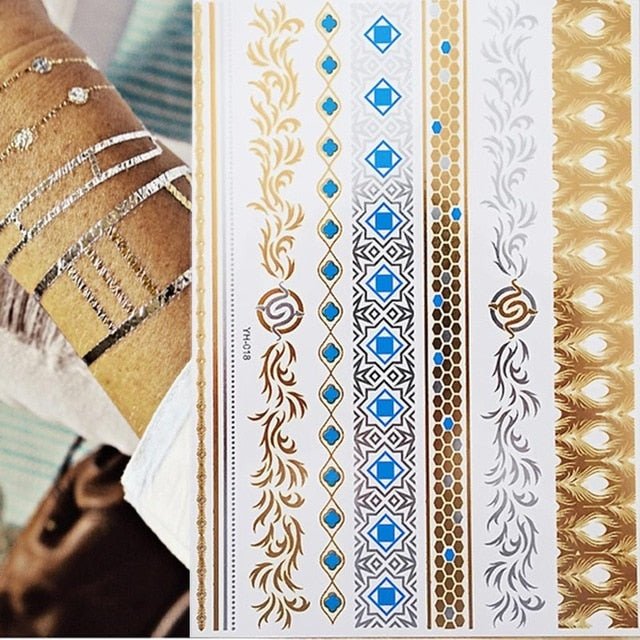 Boho Bohemian Dreams Stunning Metallic Waterproof Temporary Tattoos