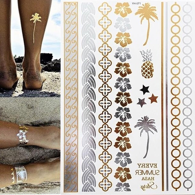 Boho Bohemian Dreams Stunning Metallic Waterproof Temporary Tattoos