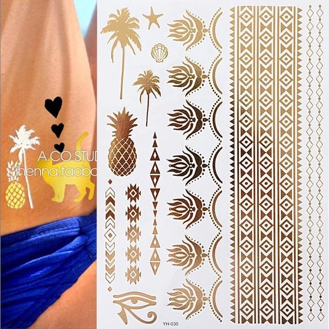 Boho Bohemian Dreams Stunning Metallic Waterproof Temporary Tattoos