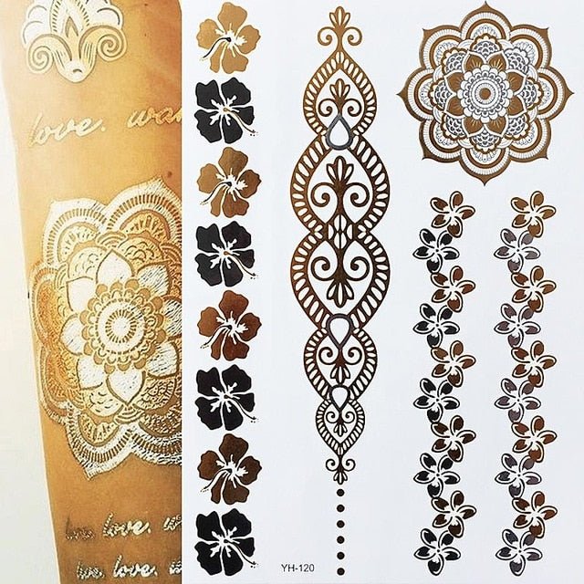 Boho Bohemian Dreams Stunning Metallic Waterproof Temporary Tattoos