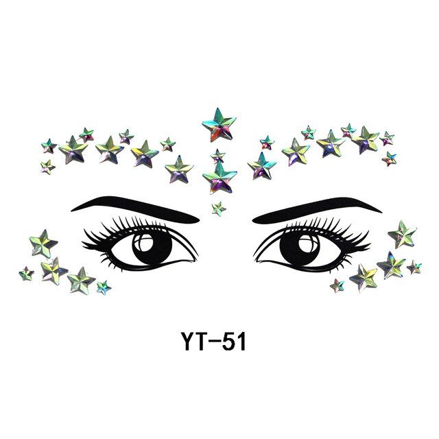 Boho Treasures 3D Crystal Sticker Face Jewels