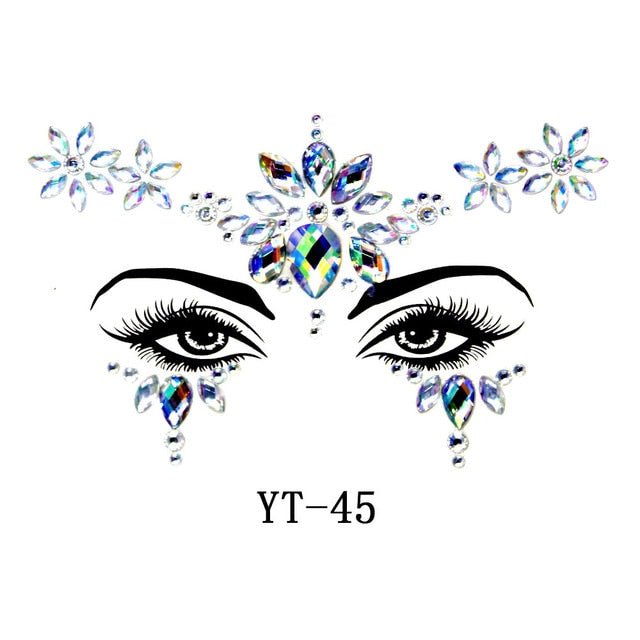 Boho Treasures 3D Crystal Sticker Face Jewels