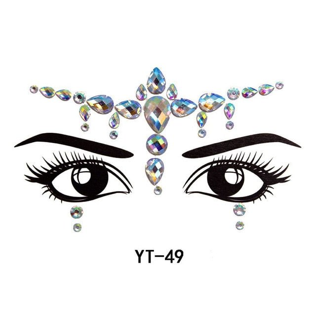 Boho Treasures 3D Crystal Sticker Face Jewels