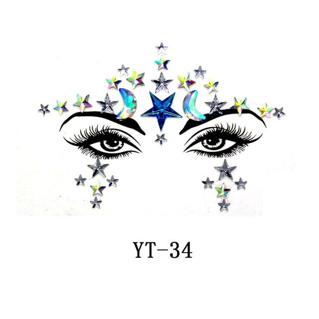 Boho Treasures 3D Crystal Sticker Face Jewels