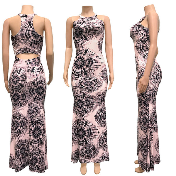 Sleeveless Print Maxi Dresses