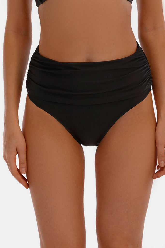 High Waist Ruched Swim Bottoms