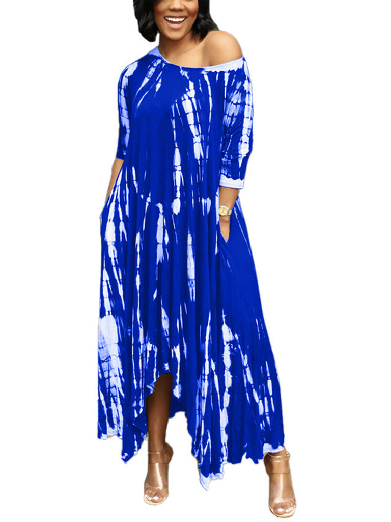 Tie Dye Half Sleeve Maxi Dress