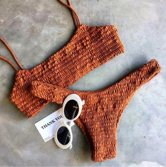 Elle Ruffled Crochet Sexy Bikini Set